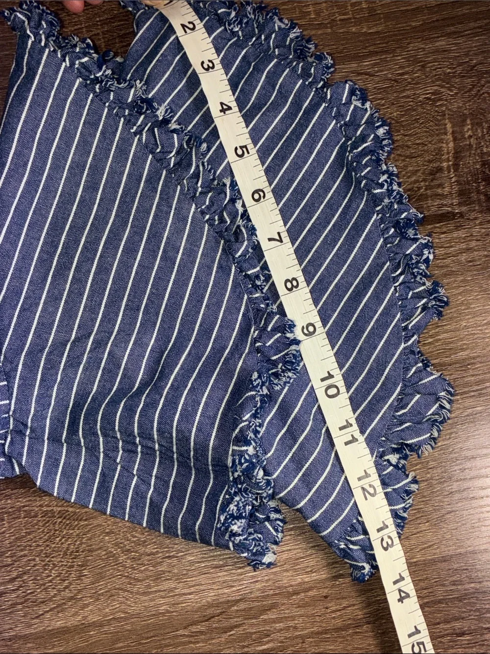 EUC Beige by Eci Stripe Bell Sleeve Blouse